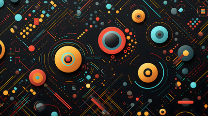 Fototapeta premium Digital futuristic elements graphics poster background