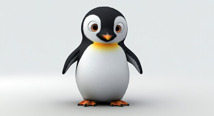 Obraz premium Adorable Cartoon Penguin Cute Bird Winter Animal Wildlife Illustration