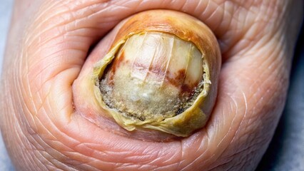Close-up Image of a Toenail with Fungal Infection