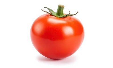 Fresh red tomato on white background