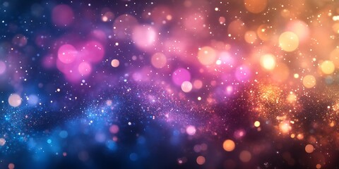 Obraz premium Abstract colorful bokeh lights background with sparkles.