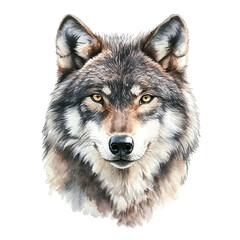 Majestic Wolf Watercolor Portrait: A Captivating Look