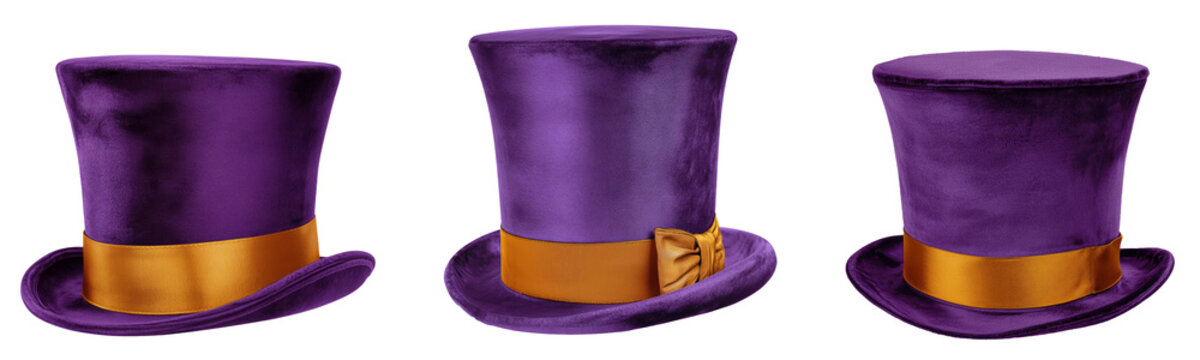 High-Quality PNG Purple Top Hat Isolated on White Background &ndash; High Resolution