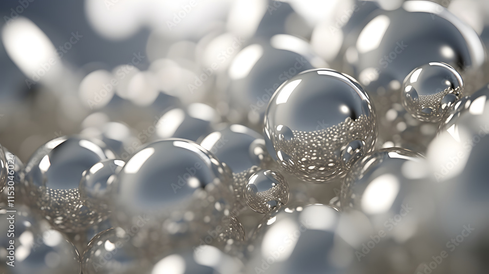 Poster digital silver molecule point line connection abstract graphic poster background