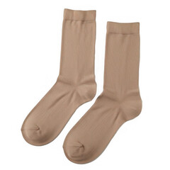 Comfortable beige socks for everyday wear home use apparel indoor environment close-up view fashion accessory