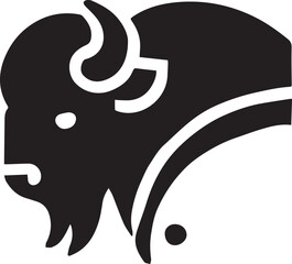 Minimalist bison head silhouette with clean lines