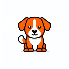 A simple cartoon dog with a white background, abstract graphical wallpaper illustration