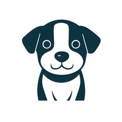 Naklejka premium A simple cartoon dog with a white background, abstract graphical wallpaper illustration