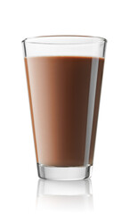glass of hot chocolate isolated on white