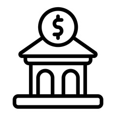 Bank Line Icon