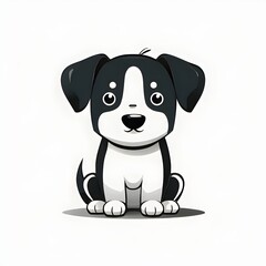 A simple cartoon dog with a white background, abstract graphical wallpaper illustration