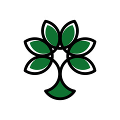 Geen tree with leaves logo symbol