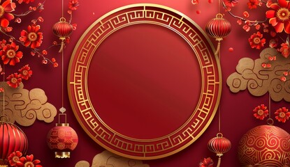 Chinese New Year Red and Gold Celebration