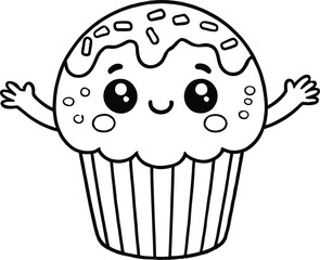 Kawaii Candy & Treats Adorable Coloring Pages for Kids, Colorful Kawaii Delights Sweet Treats for Kids to Color
