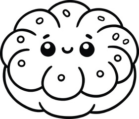 Fototapeta premium Kawaii Candy & Treats Adorable Coloring Pages for Kids, Colorful Kawaii Delights Sweet Treats for Kids to Color