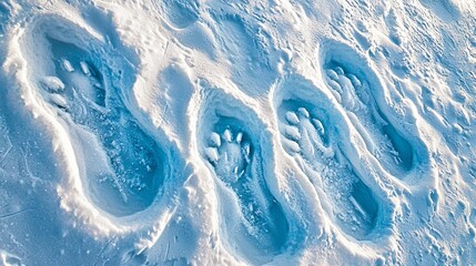 Deep Winter Footprints in Pristine Snowscape