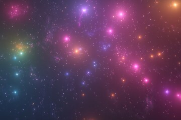 Fototapeta premium Colorful nebula with glowing stars and cosmic dust.