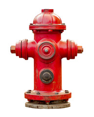 High-Quality PNG of Classic style and weathered  fire hydrant Isolated on White Background &ndash; High Resolution