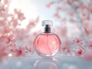 Blank fragrant perfume bottle mockup on isolated background
