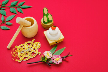 日本のお正月イメージ｜鏡餅・門松・餅つき