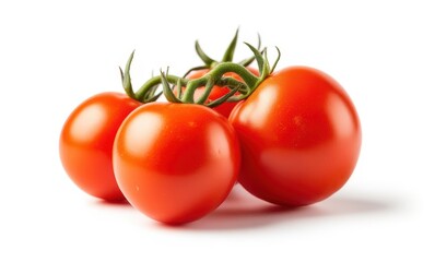 Fresh red tomatoes on a white background