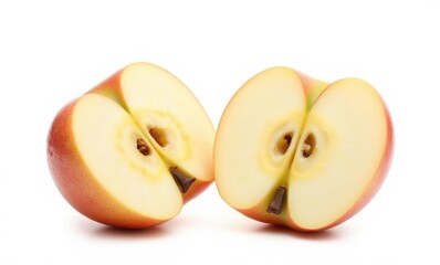 Freshly sliced red apples