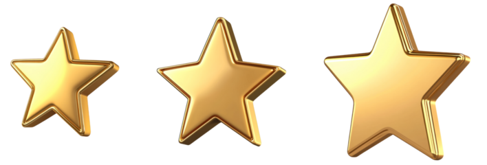 High-Quality PNG of 3d icon of a golden star Isolated on White Background – High Resolution
