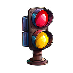 a cartoon of a traffic light