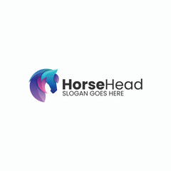 Horse Head Gradient Colorful Logo