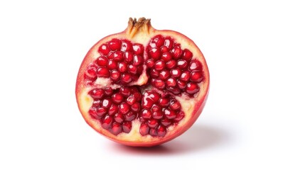 Fresh pomegranate halved, showing seeds