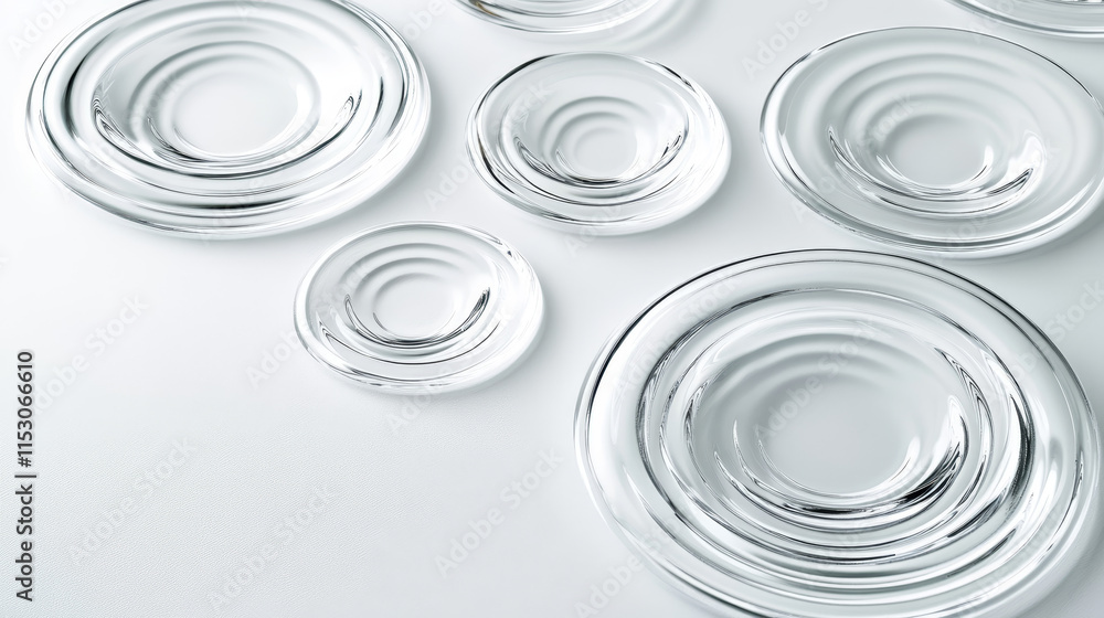 Poster water drop splash circle wave effect top view. 3d liquid circular puddle surface. isolated concentri