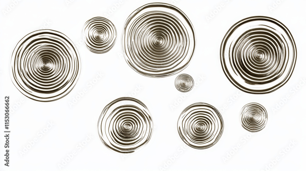 Poster water drop splash circle wave effect top view. 3d liquid circular puddle surface. isolated concentri