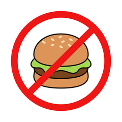 No Hamburger Sign on White Background
