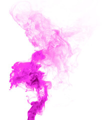 pink smoke and abstract isolated on a white background. concept of fog effect, texture hot vapor, and cloud for design air pollution, element smog, dust