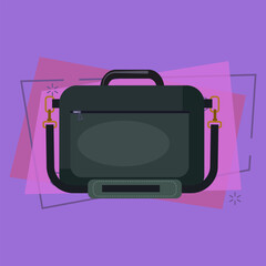 Laptop handbag flat illustraction. Notebook case, businessman, briefcase. Bags concept. Vector illustration can be used for topics like business, travel, accessory