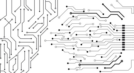 Abstract digital background with technology circuit board texture. Electronic motherboard illustration. 
