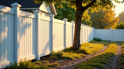 Naklejka premium Stacked Protective Fence Panels - Outdoor Yard Storage - Wooden Posts