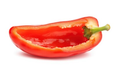 Fresh red bell pepper half cut