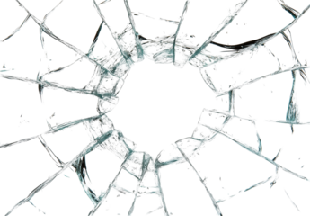 Shattered Glass Isolated on White and Transparent Background