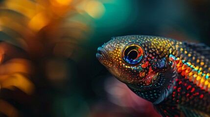 Fototapeta premium Close-Up Shot of a Molly Fish with Vibrant Colors