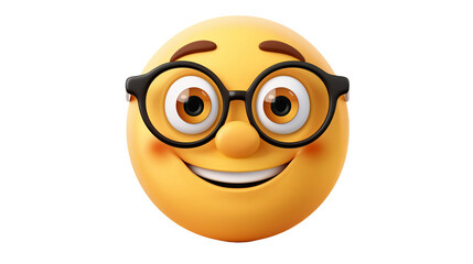 a yellow emoji wearing glasses