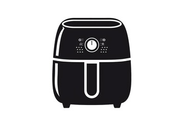 a black and white image of a deep fryer