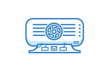 a blue and white machine