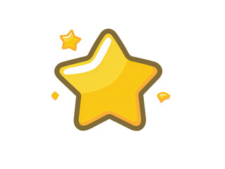 a yellow star with a brown outline
