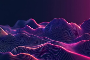 Abstract pink and purple digital landscape. (1)