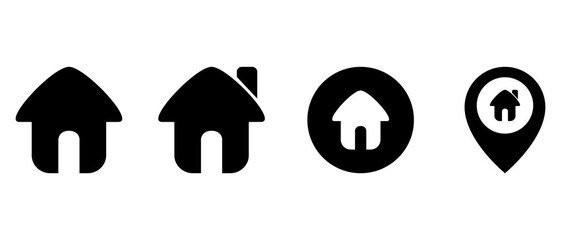 Home icons set. House sign and symbol. vector illustration