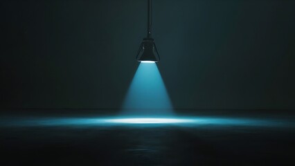 Spotlight and blue empty space with shadow