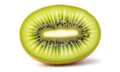 Fresh green kiwi sliced in half