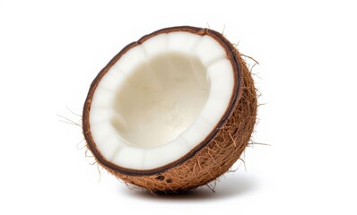 Cut coconut with fresh white flesh
