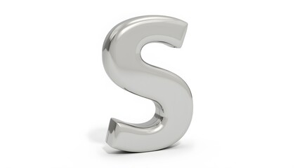 Sleek Silver Letter S: A 3D Rendered Alphabet